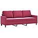 Divano a 3 Posti con Poggiapiedi Rosso Vino 180 cm in Velluto - Foto miniatura 4