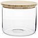 Biscottiera in vetro borosilicato trasparente rigato con tappo in legno bambù forma quadra lt 2,20 - Foto miniatura 1