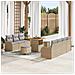Set di Sofà da Giardino  10 Pezzi con Cuscini Beige Polyrattan Acacia, Sofà da Giardino 2 Posti  con Contenitore e Cuscini Beige Polyrattan, Set da Pranzo per Giardino  3 Pezzi con Cuscini Beige Polyrattan Acacia - Foto miniatura 2
