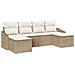 Set Divano da Giardino 6 Pezzi con Cuscini Beige Polyrattan - Foto miniatura 1