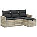 Set Divano da Giardino 4pz con Cuscini Grigio Chiaro Polyrattan - Foto miniatura 1