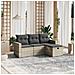 Set Divano da Giardino 4pz con Cuscini Grigio Chiaro Polyrattan - Foto miniatura 2