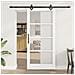 Porta Scorrevole  con Set Hardware 'ORKDAL'Bianco Legno Massello e Vetro, Porta Interna  con Vetro 'ORKDAL'Bianco 93x202x4 cm - Foto miniatura 2