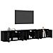 Set Mobile TV da Parete 3 pcs Rovere Nero 80 x 34,5 x 40 cm - Foto miniatura 3