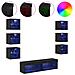 Mobile TV con luci a strisce a LED 8 pcs Rovere Nero Vetro - Foto miniatura 4