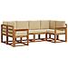 Set di divani da esterno con cuscino 6 pcs Naturale e Beige - Foto miniatura 1