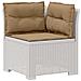 Divano da Giardino 5 Posti con Cuscini Stile Rattan PP Bianco - Foto miniatura 4