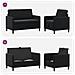 Set di Divani con Storage 2 pz Nero Poliestere - Foto miniatura 2