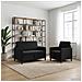 Set di Divani con Storage 2 pz Nero Poliestere - Foto miniatura 4