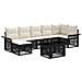 Set Divano da Giardino 8 pz Nero e Bianco Crema polyrattan - Foto miniatura 1