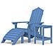 Sedia Giardino Poggiapiedi E Tavolo Adirondack Hdpe Blu Acqua - Foto miniatura 2
