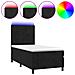 Letto A Molle Con Materasso E Led Nero 100x200 Cm In Velluto - Foto miniatura 2