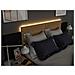 Letto Con Comodini 2 Cassetti Con Led 140 X 190 Cm Naturale E Nero - Sulof - Foto miniatura 4