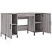 Scrivania Grigio Sonoma 140x50x75 Cm In Legno Multistrato - Foto miniatura 5