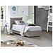 Letto Singolo Marina, Letto Contenitore Con Rivestimento In Tessuto, 100% Made In Italy, Apertura Laterale, Adatto Per Materasso Cm 80x190, Tortora - Foto miniatura 1