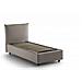 Letto Singolo Marina, Letto Contenitore Con Rivestimento In Tessuto, 100% Made In Italy, Apertura Laterale, Adatto Per Materasso Cm 80x190, Tortora - Foto miniatura 2