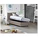 Letto Singolo Marina, Letto Contenitore Con Rivestimento In Tessuto, 100% Made In Italy, Apertura Laterale, Adatto Per Materasso Cm 80x190, Tortora - Foto miniatura 3