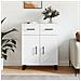 Credenza Bianca 69,5x34x90 Cm In Legno Multistrato - Foto miniatura 1