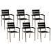 Set Di 6 Sedie Da Pranzo Alluminio Anodizzato Nero E Argento Vernio - Foto miniatura 6
