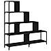 Libreria A 4 Gradini Nera 139x33,5x149 Cm In Legno Multistrato - Foto miniatura 2