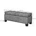 Panca Fondoletto Contenitore In Tessuto Con Imbottitura Trapuntata, 116x41x47cm, Grigio - Foto miniatura 6