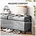 Panca Fondoletto Contenitore In Tessuto Con Imbottitura Trapuntata, 116x41x47cm, Grigio - Foto miniatura 4