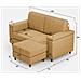 Divano Marrak 2 Posti (due Sedute Da 60cm) + Pouf Misure Esterne L. 148 P. 155 Colore Ocra - Foto miniatura 3