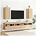 Mobile TV a Parete con Luci LED Rovere Sonoma 30,5x35x70 cm - Foto miniatura 3
