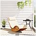 Lettino a Dondolo con Cuscino in Legno Massello di Acacia - Foto miniatura 6