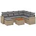 Set Divano Da Giardino 8 Pz Con Cuscini Beige Misto Polyrattan - Foto miniatura 2