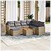 Set Divano Da Giardino 8 Pz Con Cuscini Beige Misto Polyrattan - Foto miniatura 1