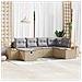 Set di Divani da Giardino da 6 Pezzi con Cuscini Beige in Polyrattan - Foto miniatura 2