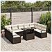 Set di Sofà da Giardino  10 Pezzi con Cuscini Polyrattan Marrone, Divano da Giardino  2 Posti con Cuscini Polyrattan Marrone - Foto miniatura 3