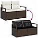 Set di Sofà da Giardino  10 Pezzi con Cuscini Polyrattan Marrone, Divano da Giardino  2 Posti con Cuscini Polyrattan Marrone - Foto miniatura 4