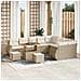 Set Divano da Giardino in 12 Pezzi con Cuscini Beige Rattan Poli Acacia,  Set da Pranzo da Giardino in 3 Pezzi con Cuscini Beige Rattan Poli Acacia - Foto miniatura 2