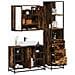 Set Mobili da Bagno 3 pz Rovere Fumo in Legno Multistrato - Foto miniatura 2