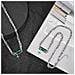 Catena Argento Unisex Con Cristallo Verde Alla Moda Elegante 26.5cm Regalo - Foto miniatura 2