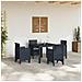 Set da Pranzo per Giardino 5 pcs Antracite Rattan Polt - Foto miniatura 3