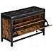 Scarpiera rustica marrone con seduta morbida in stile loft e moderno - Foto miniatura 1