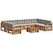 Set divani con cuscino 10 pcs Grigio Naturale e Chiaro - Foto miniatura 1