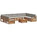 Set divani con cuscino 10 pcs Grigio Naturale e Chiaro - Foto miniatura 3
