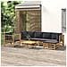 Set Salotto da Giardino 7pz con Cuscini Grigio Scuro Bambù - Foto miniatura 2