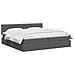 Letto con contenitore LED e materasso Grigio Scuro 200 x 200 cm - Foto miniatura 3