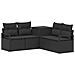 Set di divani 5 pz Nero Rattan sintetico e Acciaio - Foto miniatura 1