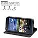 Custodia Compatibile Con Htc Desire 626g In Bruno Caffè - Coperchio Protettiva Con Chiusura Magnetica, Funzione Stand E Tasca Per Le Carte - Foto miniatura 3