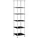 Scaffale a 6 Livelli Nero 40x40x160 cm in Vetro Temperato - Foto miniatura 1
