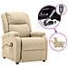 Poltrona Massaggiante Elettrica Crema in Tessuto - Foto miniatura 1