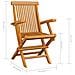 Sedie da Giardino con Cuscini Beige 3 pz Massello di Teak - Foto miniatura 5