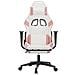 Sedia Da Gaming Con Poggiapiedi Bianco E Rosa In Similpelle - Foto miniatura 7