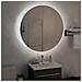 Armadio da Bagno con Specchio Rotondo e LED Nero 54x54x17,5 cm - Foto miniatura 3